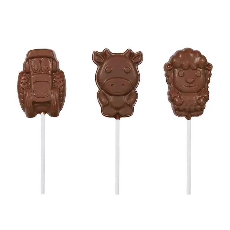 Cheap Farmyard Lollipop Multipack (6 Lollipops) Chocolate Lollipops